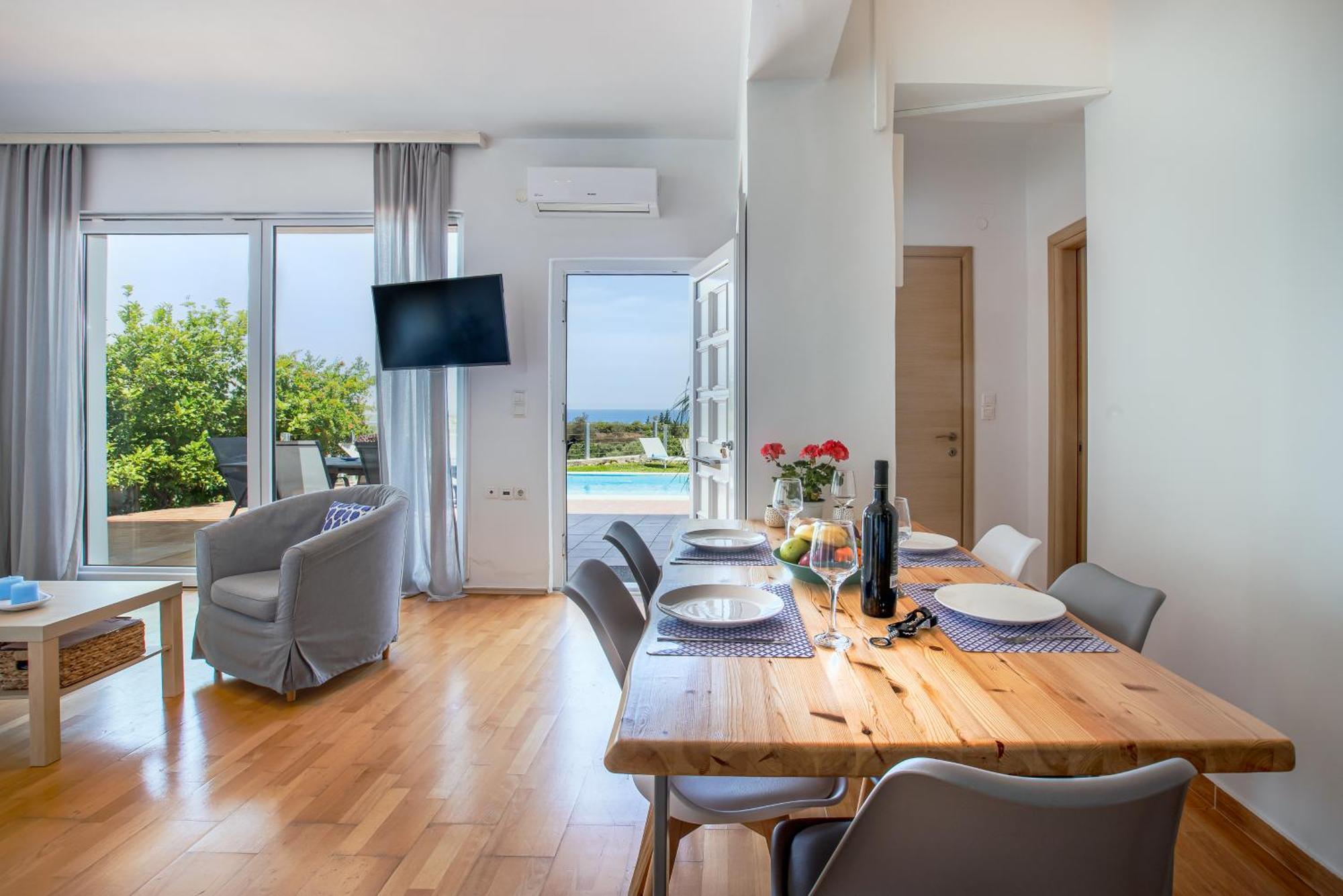 Dimitra Apartment With Private Pool And Sea View -The Ground Floor Of A Two Storey Building Daratsos Екстер'єр фото